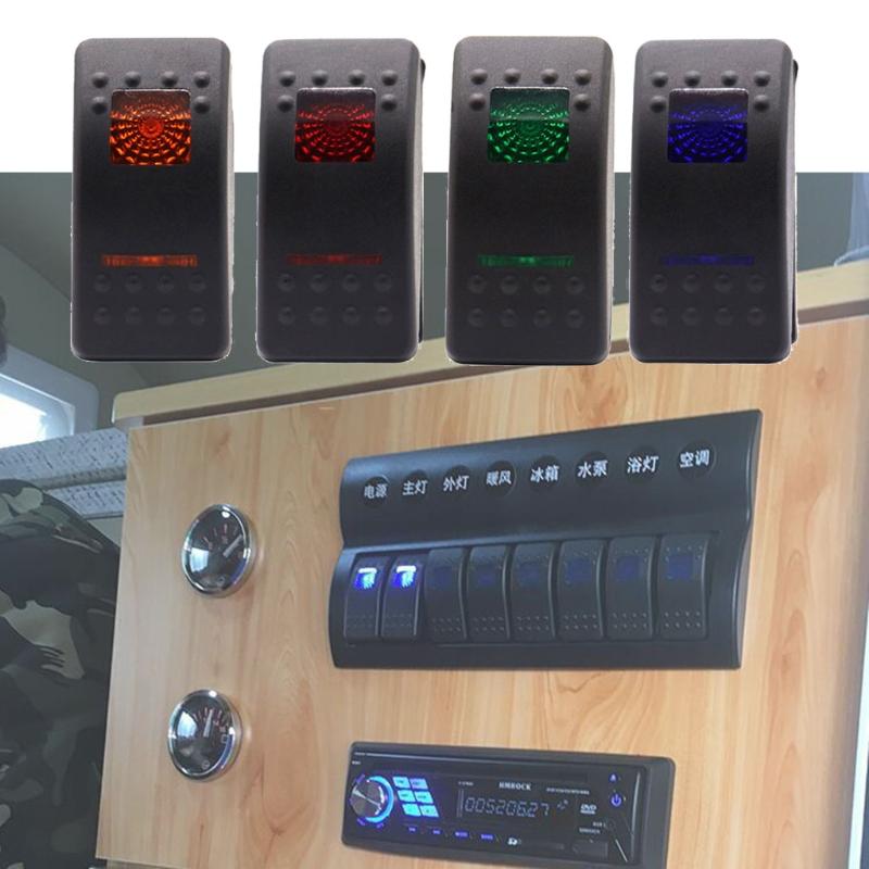 Rocker Lever Toggle Switch LED Light On Off 5Pin 12V 24V for Truck Car Boat RV