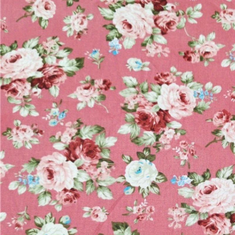 1ks Vintage Květinová Bavlněná Látka Vzor Růže Květinový Potisk Balíček Látek na Patchwork Šití Tvoření DIY