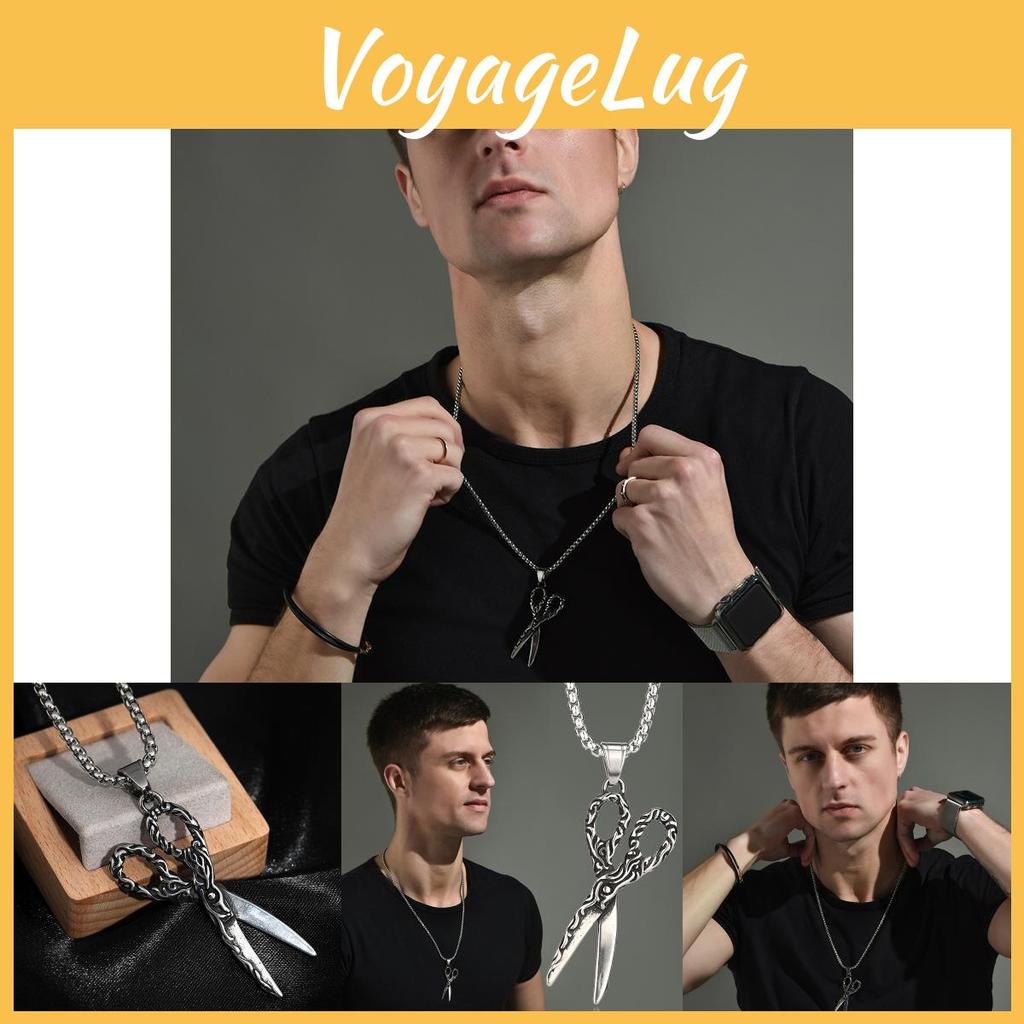 Retro Scissor Pendant Necklace For Men And Women In Stylish Hip Hop Design