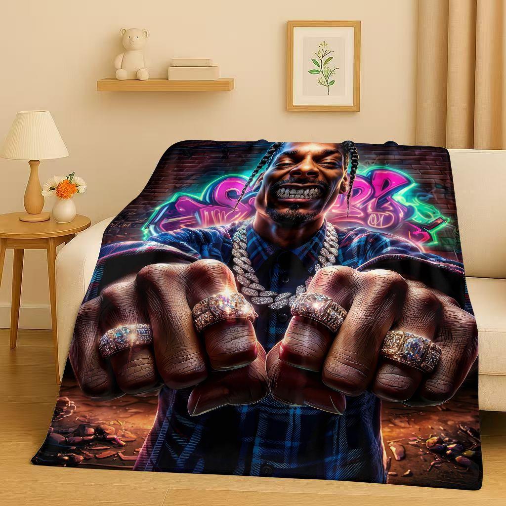 26 Style Top Hip Hop Rapper Star Cartoon Art Flannel Blanket,Ultra Soft Warm Plush Throw for Home Bedroom Bed Sofa Cover Office