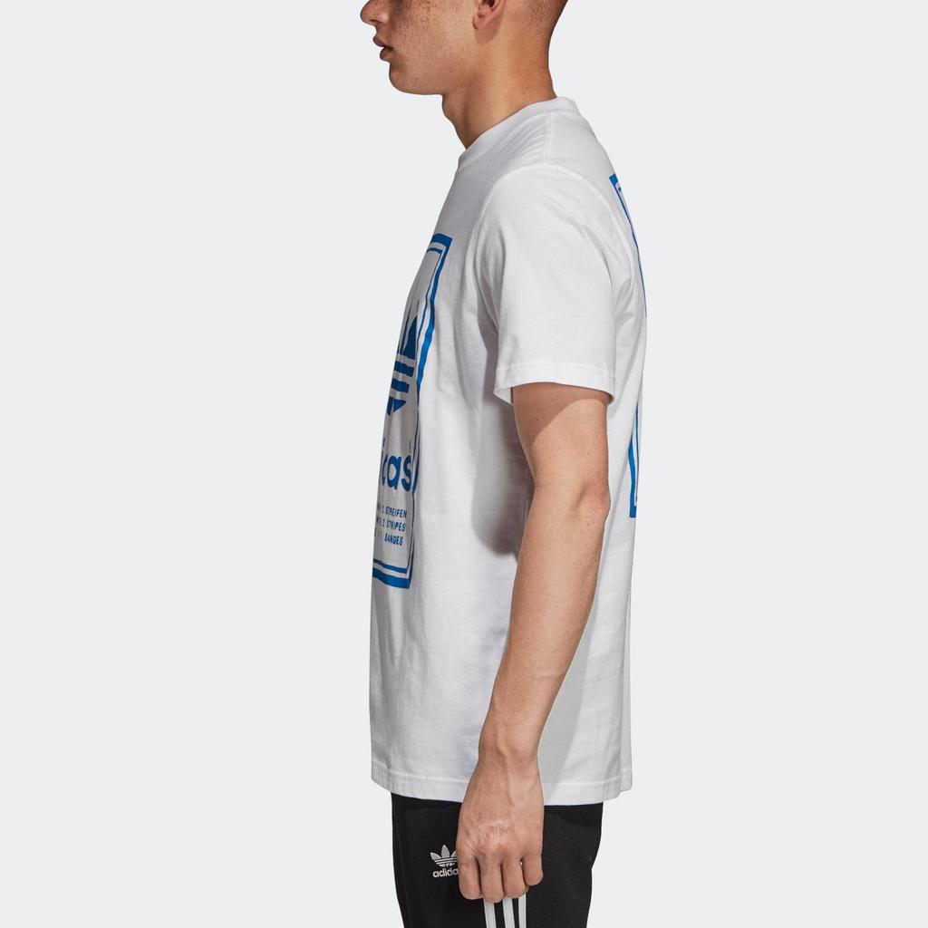 Adidas Originální Vintage 3-pruhy Retro Sportovní tričko s krátkým rukávem a kulatým výstřihem Pánské topy Bílé DJ2716