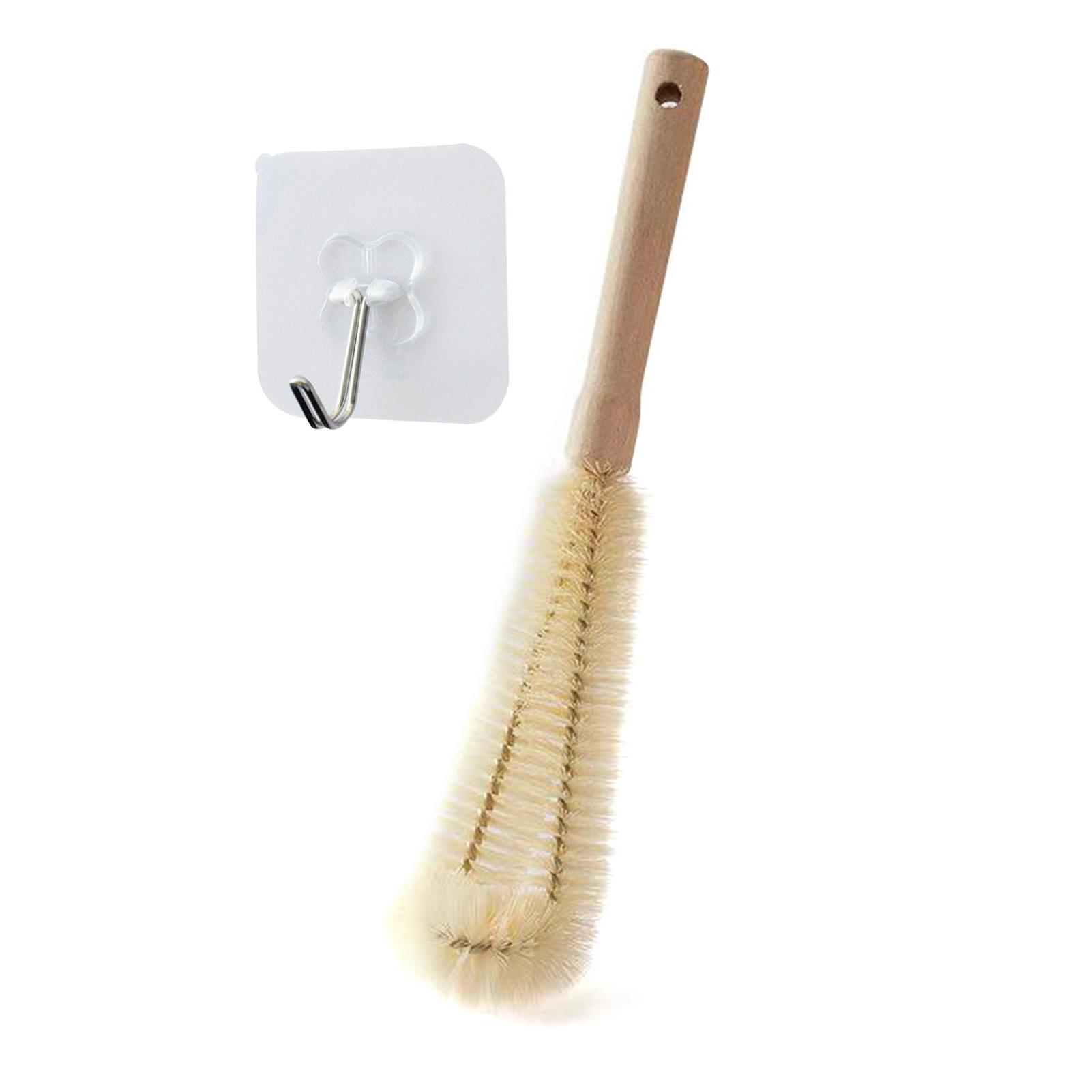 

1 шт., щетка для чистки бутылок с длинной деревянной ручкой, щетка для чистки бутылок с водой, без мертвых зон для вакуумных чашек