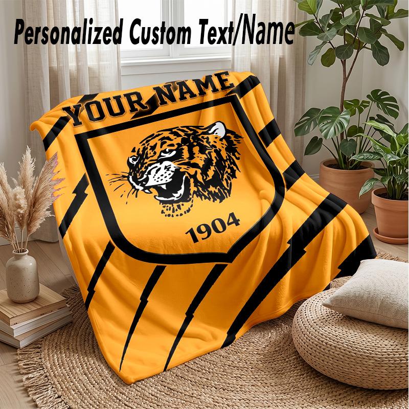 Hull FC Individuelle Flanell-Kuscheldecke Drucken Sie Ihren Namen Text Weiche Warme Decke Weihnachtsgeschenk