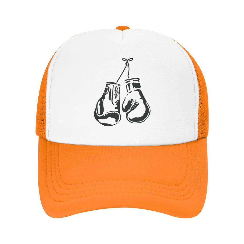 Boxing Gloves for Boxing Lover  Mesh Trucker Hat Casual Boxer Unisex Breathable Mesh-back Sun Caps Adjustbale For Casual Wear
