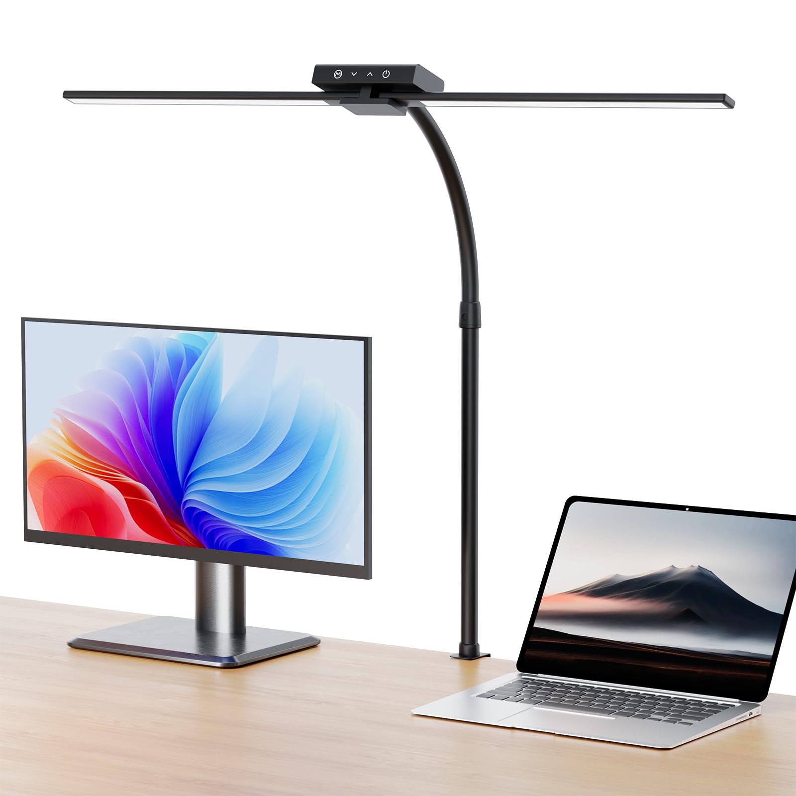 

[New for 2025] Panovol 24W LED Desk Lamp, 5 Brightness Levels and Color Temperature, Ra90, Wireless RemoteTiming Function, Multi-Angle Adjustment,