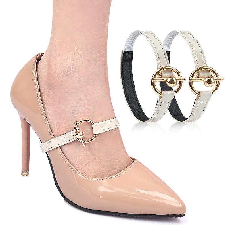 1 Par de Correas Antideslizantes de Moda para Cordones de Zapatos de Mujer Banda Elástica para Tacones Altos Sujeción Hebillas Metálicas Accesorios de Reemplazo para Cordones