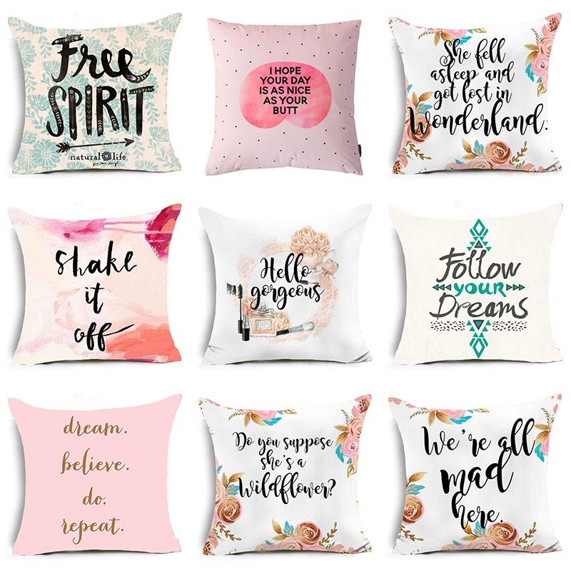 Beautiful Pink Sweet Series Decorative Pillow Cover For Home Decoration