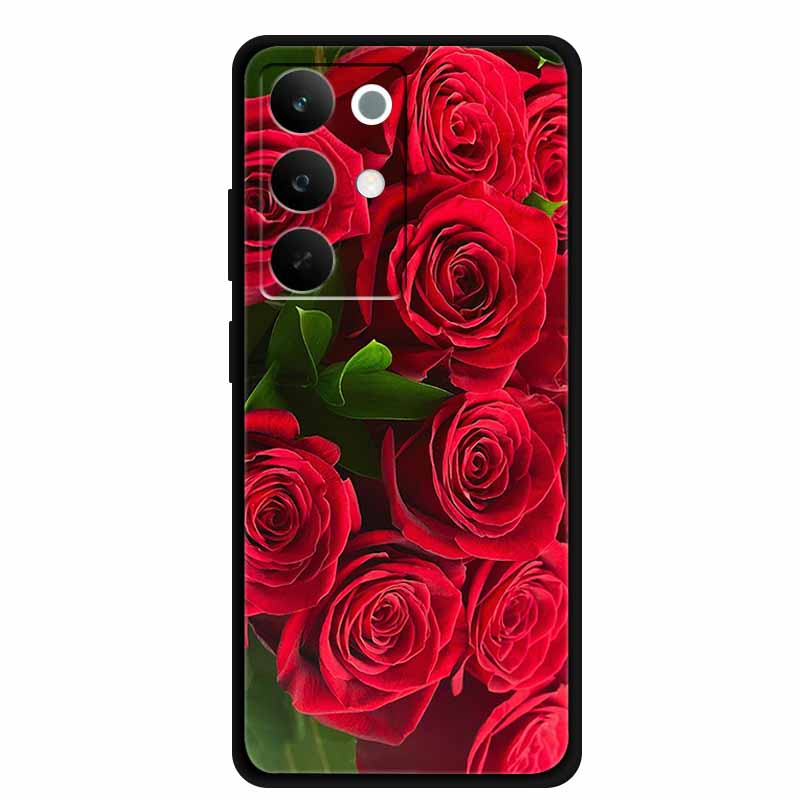 

Чохол для телефону Realme C85 5G 2025 Квіти Чорний Силіконовий М яка Задня Кришка Чохол Для Realme C85 Pro Чохол 6.8 C 85 Pro Coque Funda Realme C85 Pro