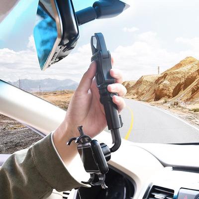 Universal Car Phone Holder: Rearview Mirror & Headrest Mount