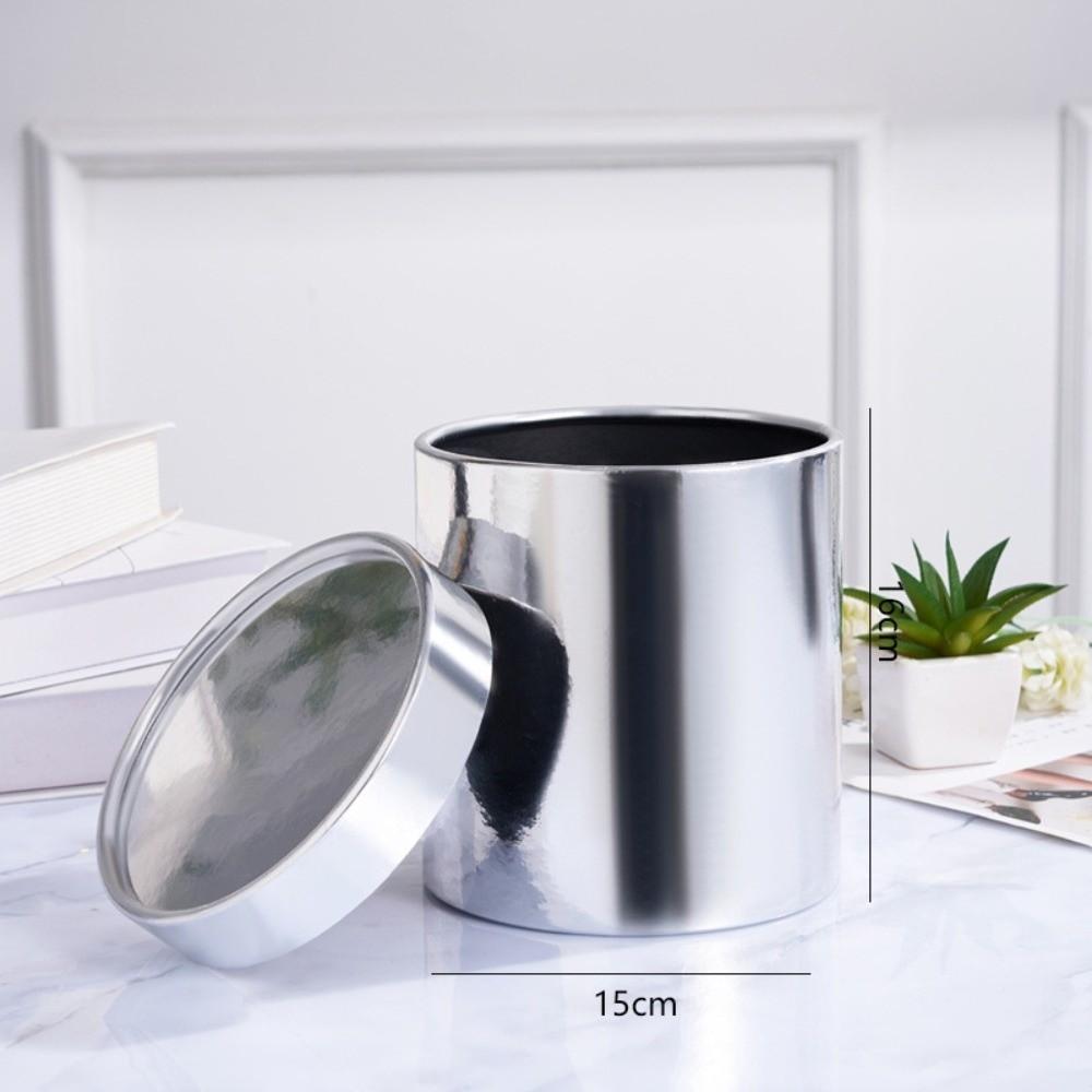 Round Flower Gift Box Solid Color Cardboard Gift Packaging Paper Box Silver Flower Arrangement Bucket Wedding Party Decoration