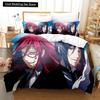 Set Biancheria da Letto Anime Black Butler Sebastian Ciel, Copripiumino Set Letto Coperta Federa, Dimensioni King Queen Twin Ragazzi Ragazze Adulti