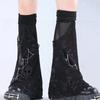 Skeleton Thigh-High Fishnet Leg Warmers: Dark Subculture Flared Scrunch Socks
