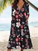 2024 Cross-Border Seasonal Long-Sleeve Printed Casual Dress