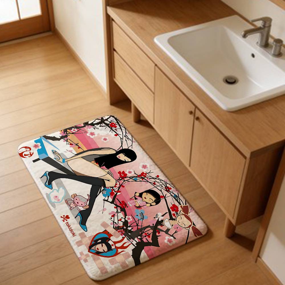 Japan Anime Tokidoki Floor Mat INS Style Soft Bedroom Floor House Laundry Room Mat Anti-skid Household Carpets