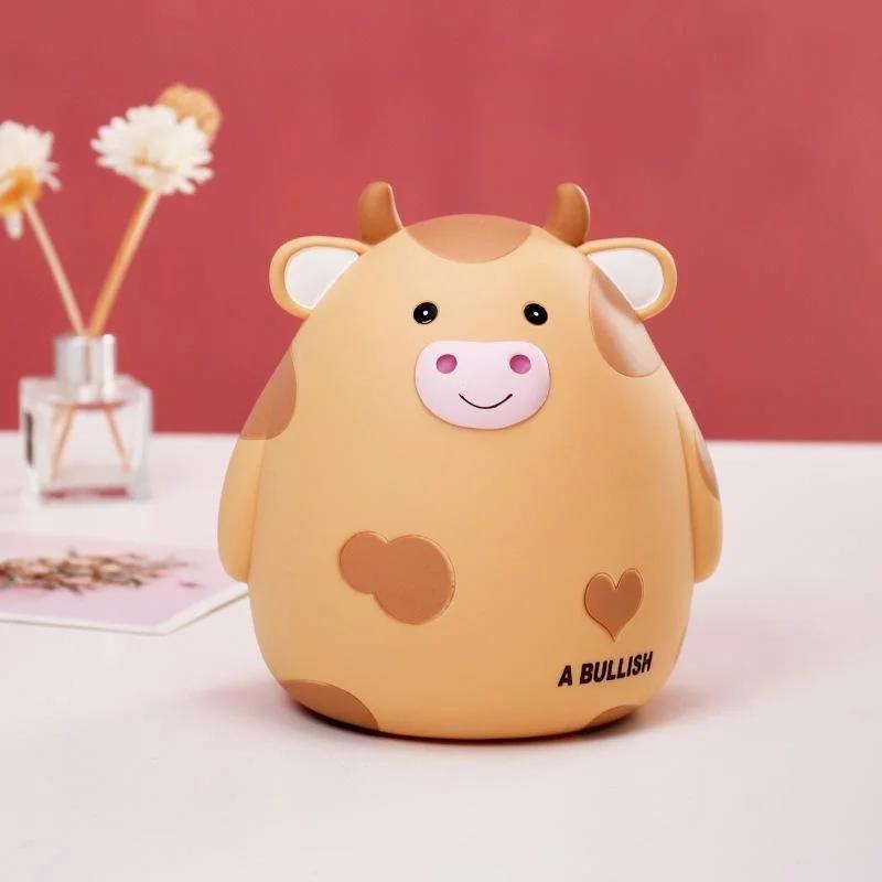 New Cute Cartoon Image of Calf Resin Ornaments Children's Pet Money Box Home Decoration Children's Gifts Coin Bank Accessories