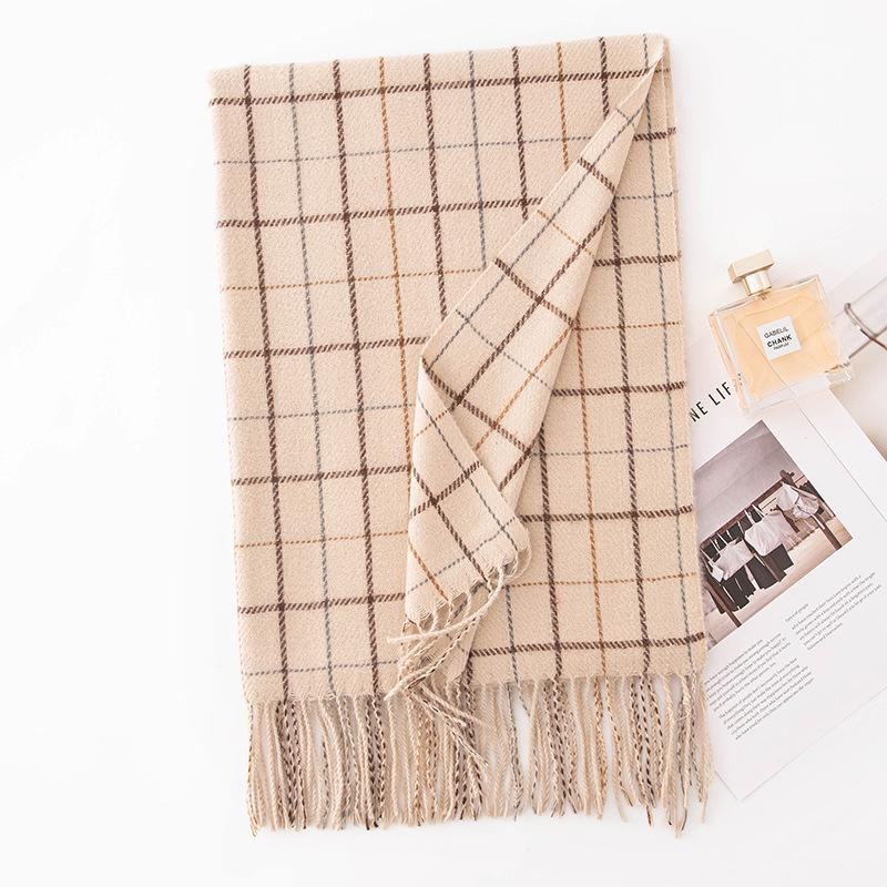 

Шарф женский зимний премиум ретро клетчатый теплый парный шарф мужской 65*200cm