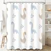Adorable Dinosaur Pattern Shower Curtain for Bathroom Decor Waterproof Fabric Various Sizes Available