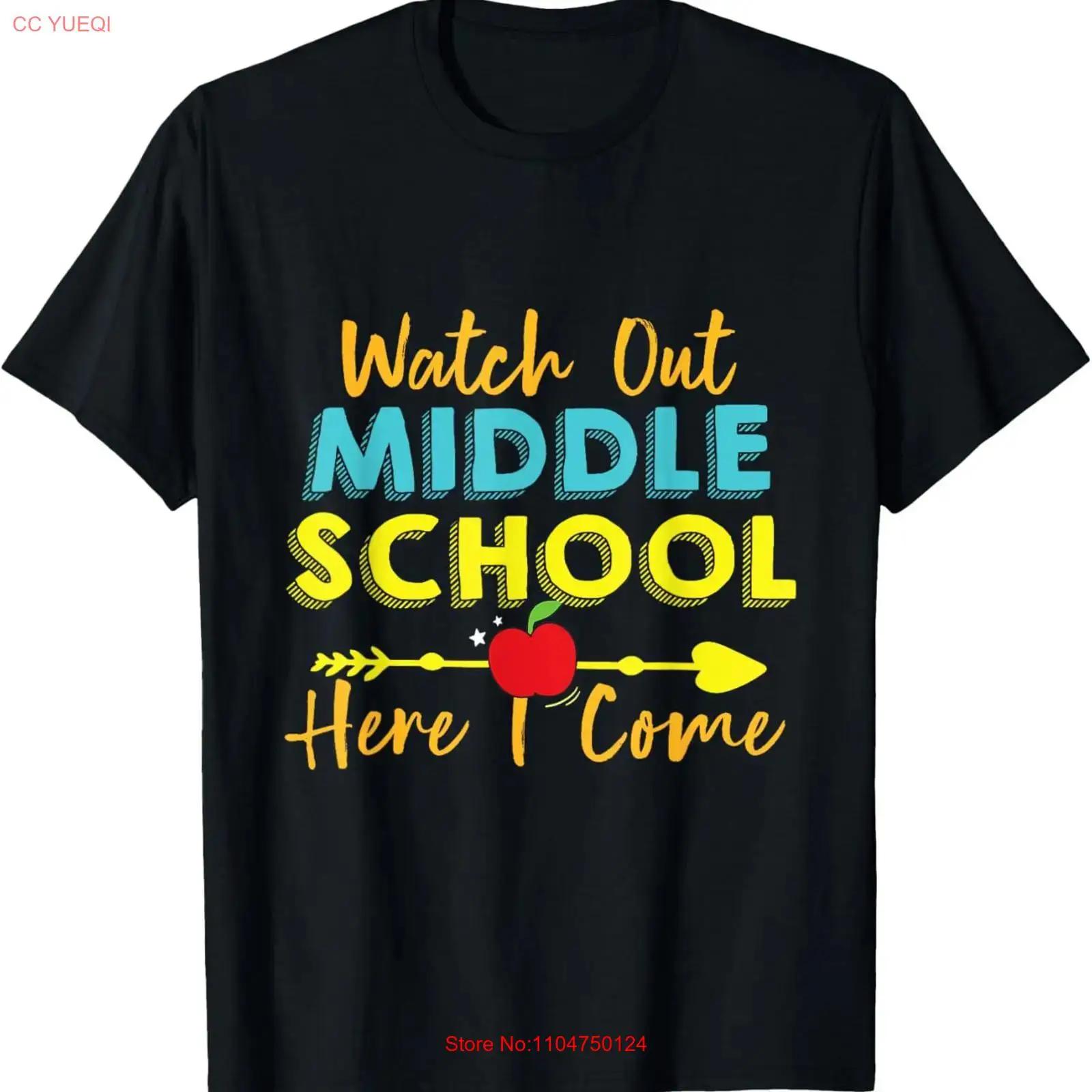 

Watch out Middle School here i Come First Day of T Shirt for Dad Mo vintage Washed Comfortable Versatile Stretched Slightly 5XL різнокольоровий