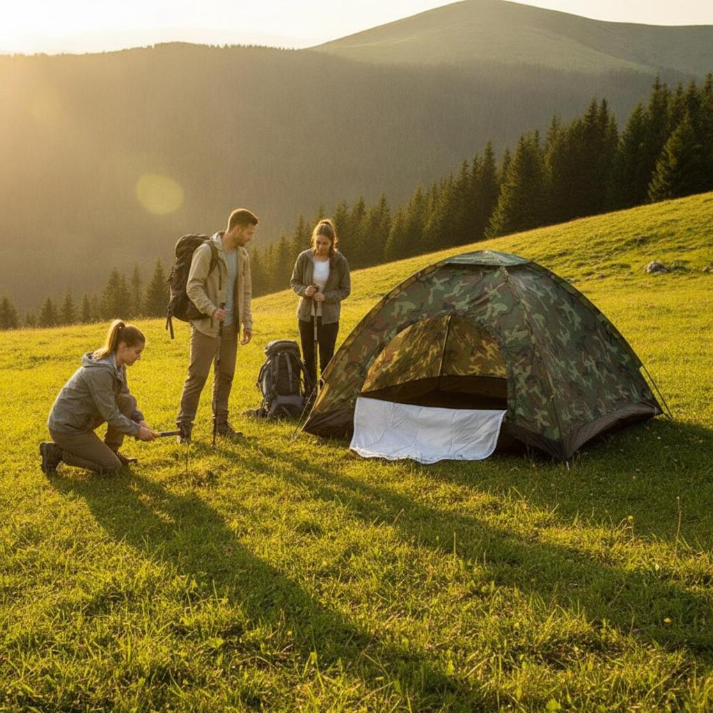Tent Single-Layer Shelter Portable for Hikers