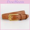 Simple Leather Belt For Women And Men With Silver Alloy Buckle For Casual And Office Wear
