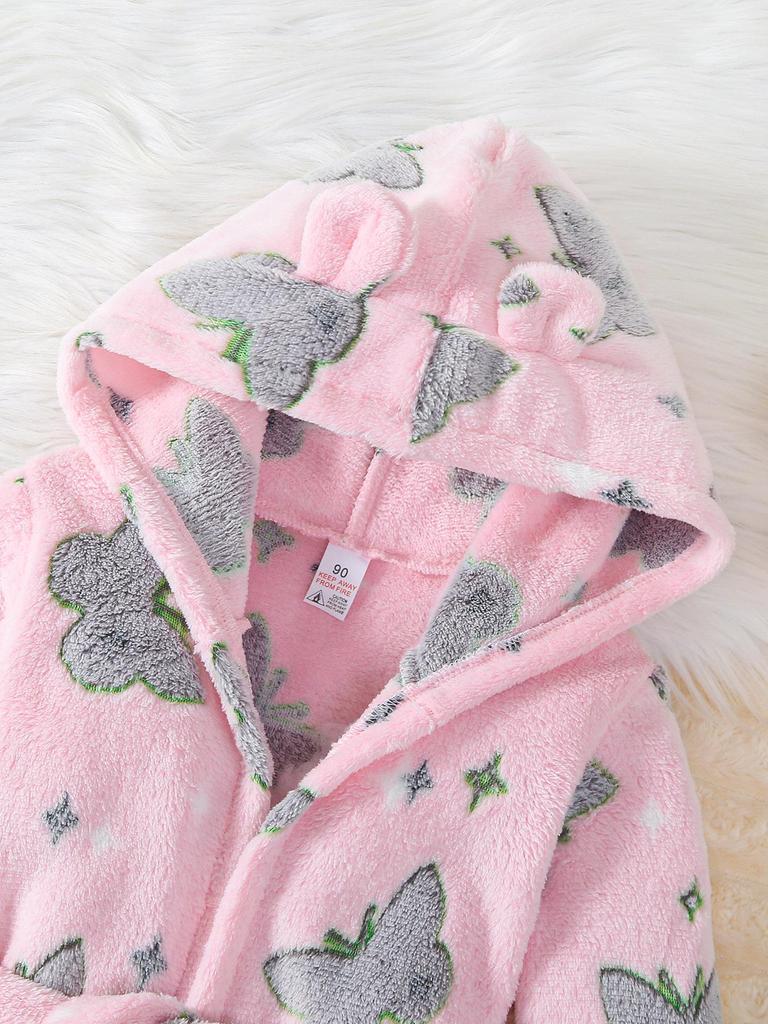 European & American Boys' Plush Hooded Jacket with Stars & Astronaut Flowers