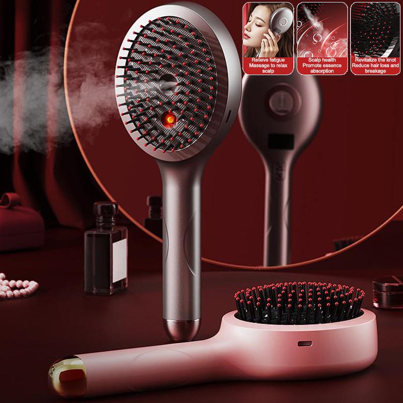 Electric Spray Massage Comb with LED-Hair Growth VibrationHeadMassagerAnti-HairLossScalp Brush AtomizingComb for LiquidMedicine
