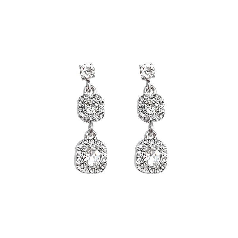 Korean-Style Diamond Tassel Bow Earrings - High-End Luxury Statement Jewelry