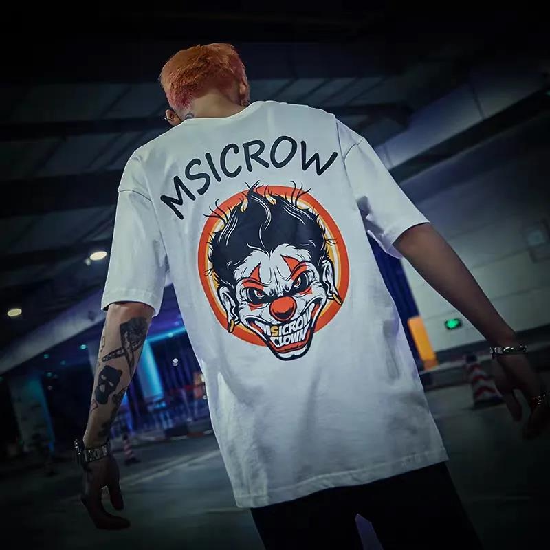 Men High Street T-shirts Oversized O-neck Short Sleeve Casual Shirts Summer Soft Loose Tops Harajuku Trendy Personality Tees