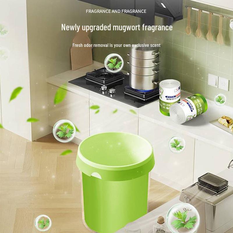 Mugwort Insect Repellent Large Kitchen Trash Bags - Thick, Handheld, Economical, Drawstring Plastic for Home