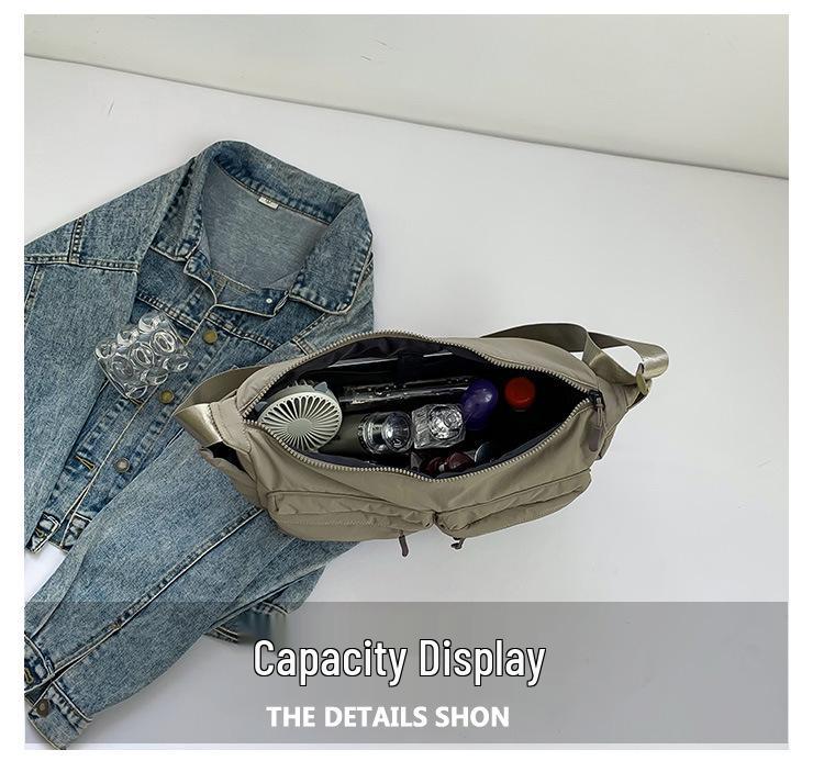 Unisex vodoodpudivá nylonová crossbody taška s více kapsami