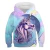 Autumn Child Cartoon Unicorn Hoodies Boys' Coat Girls 3D Print Casual Long Sleeve Children's Sweatshirt Kids' Loose Top