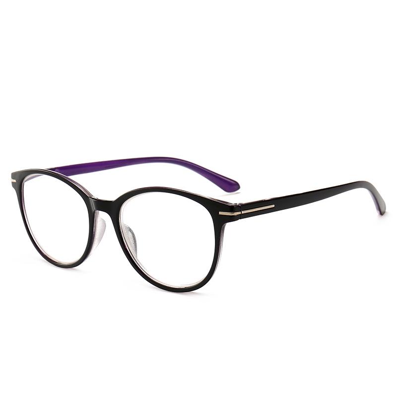 

Modern Unisex Round Reading Glasses with Spring Hinges - High Definition for Middle-aged & Elderly +100 фиолетовый