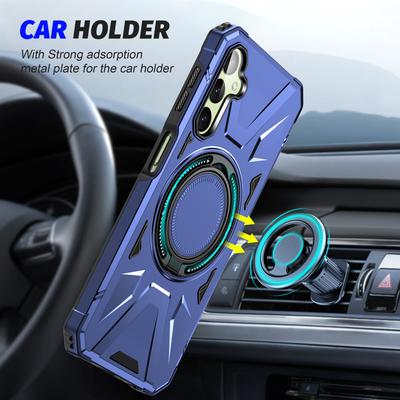 For Samsung Galaxy A05 4G Case TPU+PC Magnetic Phone Cover with Ring Kickstand