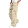 Pantalon de jogging cargo pour homme Coupe ample Jambe droite Taille élastique Pantalon athlétique décontracté