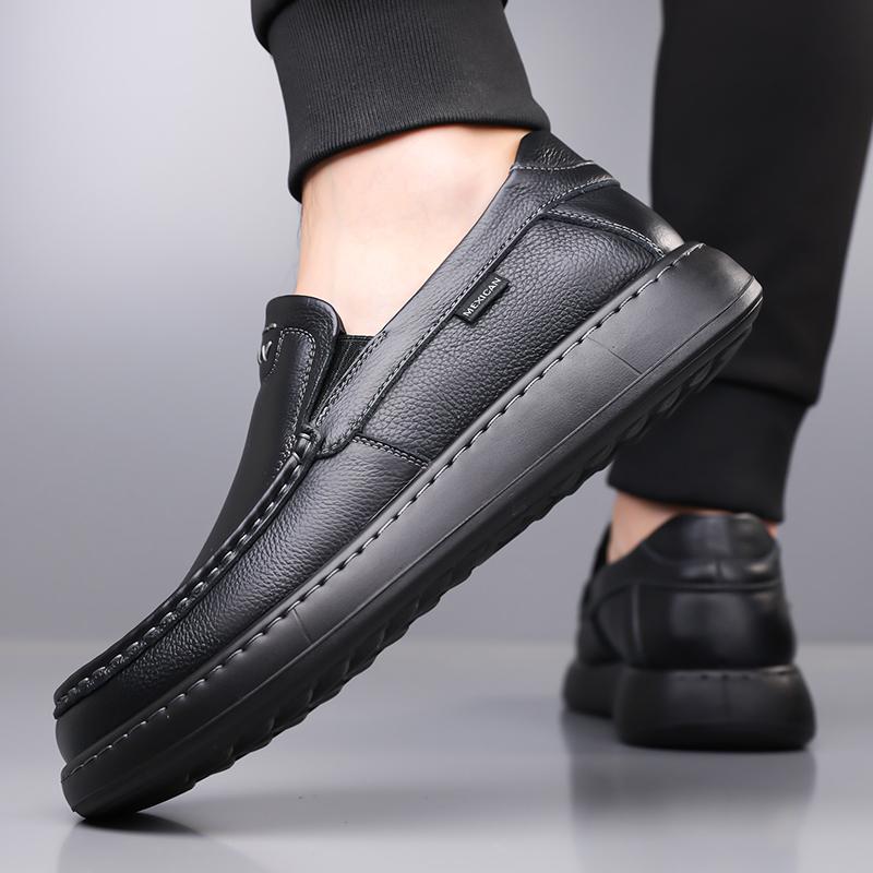 Fashion Classic Genuine Leather Men's Casual Shoes Stylish Travel Loafers Formal Business Shoes Comfy Lightweight Flat Driving Footwear