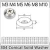 M3-M10 Oțel Inoxidabil 304 Șaibă Conică Solidă Șaibe Conice Concave și Convexe Pentru Decorarea Mobilierului, Accesorii Auto Și Ot
