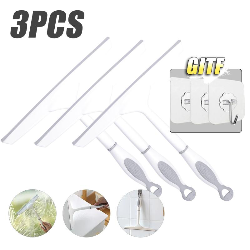 3pcs Silicone Wipers Streak-free Car Window Wiper Bathroom Mirror Tile Water Damage Cleaning Tool Bathroom Accessories