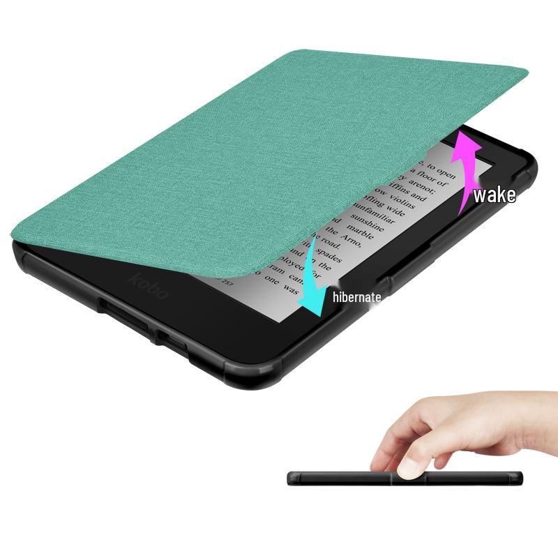 Compatible Kobo Clara HD Linen Texture Protective Leather Case for 2018 Model & Tolino Shine 3