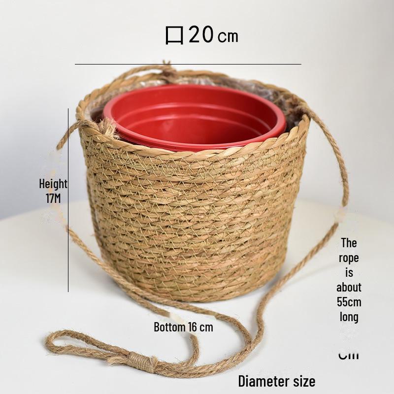 Woven Hanging Flower Pot for Green Plants & Orchids - Rattan Basket Home Decor