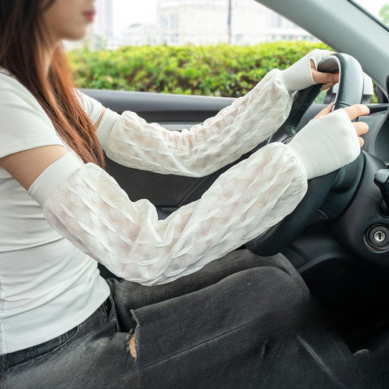 Sunscreen Sleeves for Women, UV Protection, Arm Guards, Arm Sleeves, Summer Driving, Mesh Gloves, Thin Design, Lace Ice Sleeves, Loose Fit