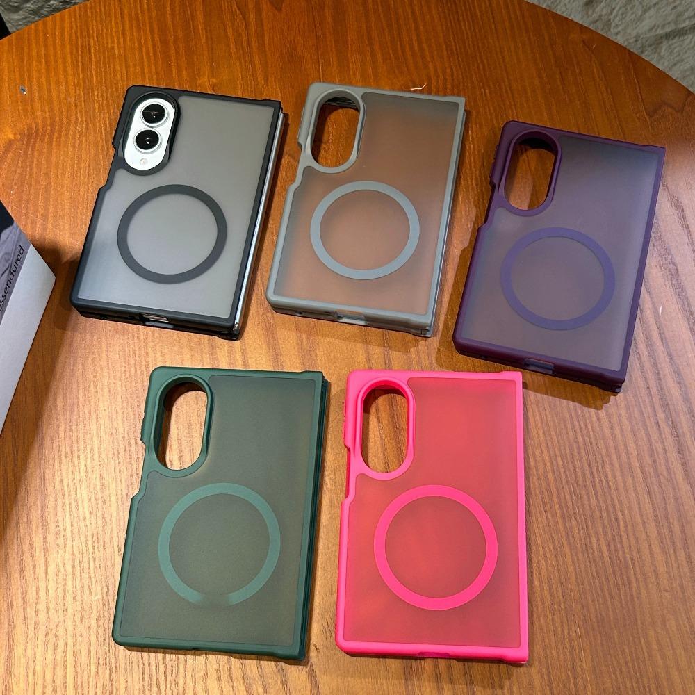 Luxury Matte Frosted Magnetic for Magsafe Phone Case for Samsung Galaxy Z Fold 8 Ultra ZFold8 7 Wireless Charging PC TPU Cover