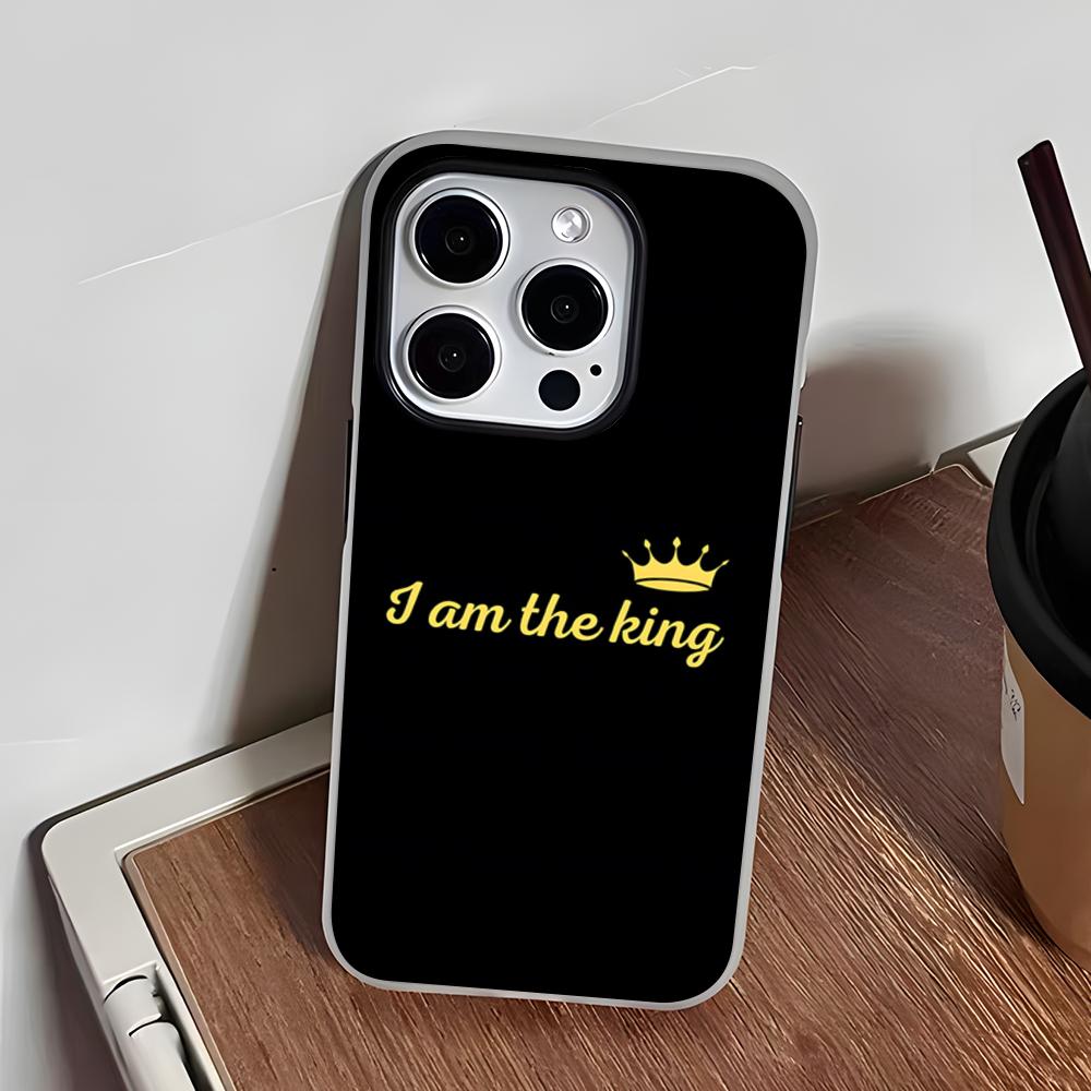 KING Queen Crown Letter Phone Case For IPhone 17 Air 16 E 15 14 Plus 13 12 11 Pro Max Jelly 2 In 1 Protective Case
