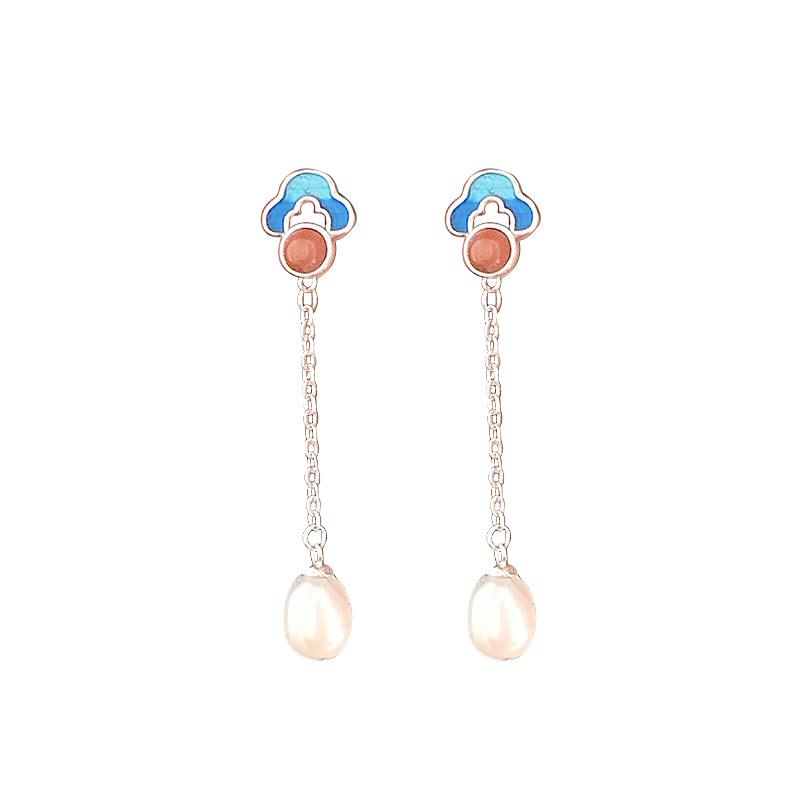 

Элегантные серьги с кисточками в виде облаков в национальном стиле в год зодиака, высококачественные ретро-серьги