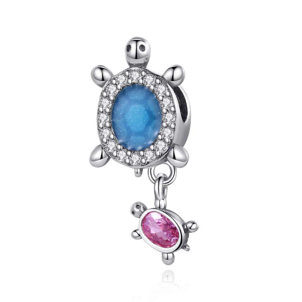 Authentic Murano Blue Turtle Pink Glass Bead Charms Compatible With Bracelets Charm Bead Charms Copper Jewellery Making Diy Anniversary Gift