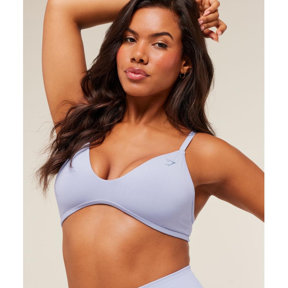 Gymshark Soft Sculpt V Neck Sports Bra Peri Blue B5b9n Udr2
