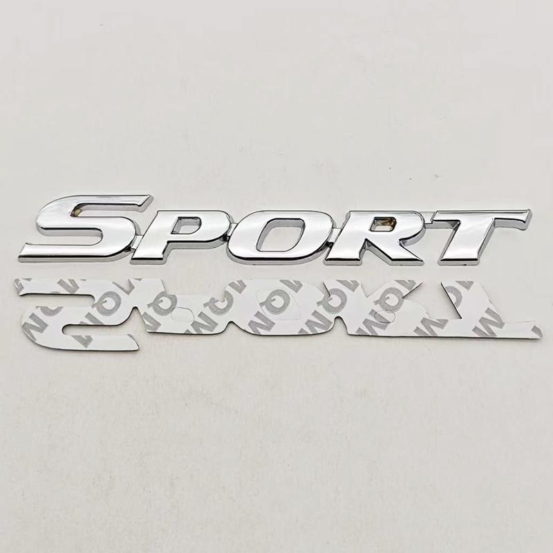 2025 New 3D Chrome Metal Car Letters Logo SPORT Emblem Badge Sport Stickers Car Rear Trunk Accessories