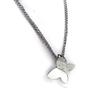 NOA [I2223] - Silver-white 'Crystal Butterfly' Designer Necklace