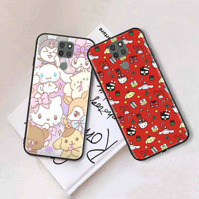 Black Case for iPhone 16 15 Plus 14 13 12 11 Pro 8 6 SE XR XS Max P30 Nova 5T Y5P Y6 Y7 Y8P Y9 Realme C30 C33 C31 L-14 Sanrio Mix