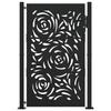 VidaXL Garden Gate Black 105x155 Cm Steel Flame Design, Fence Gate, Outdoor Gate, Metal Gate, 4100991