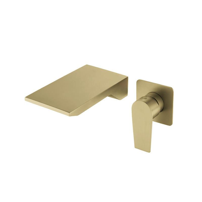 Grey Bathroom Faucet In Wall Brushed Gold Basin Faucet Black Waterfall Faucet Spout Mixer Tap Set Combination Blanoir Brass Tap